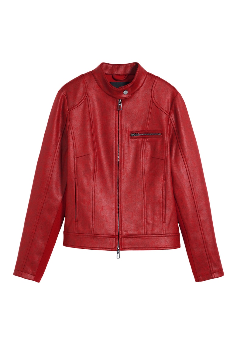 Geaca din piele dama 25SWEW46 - Poliester reciclat - Rosu Geaca din piele dama 25SWEW46 - Poliester reciclat - Rosu