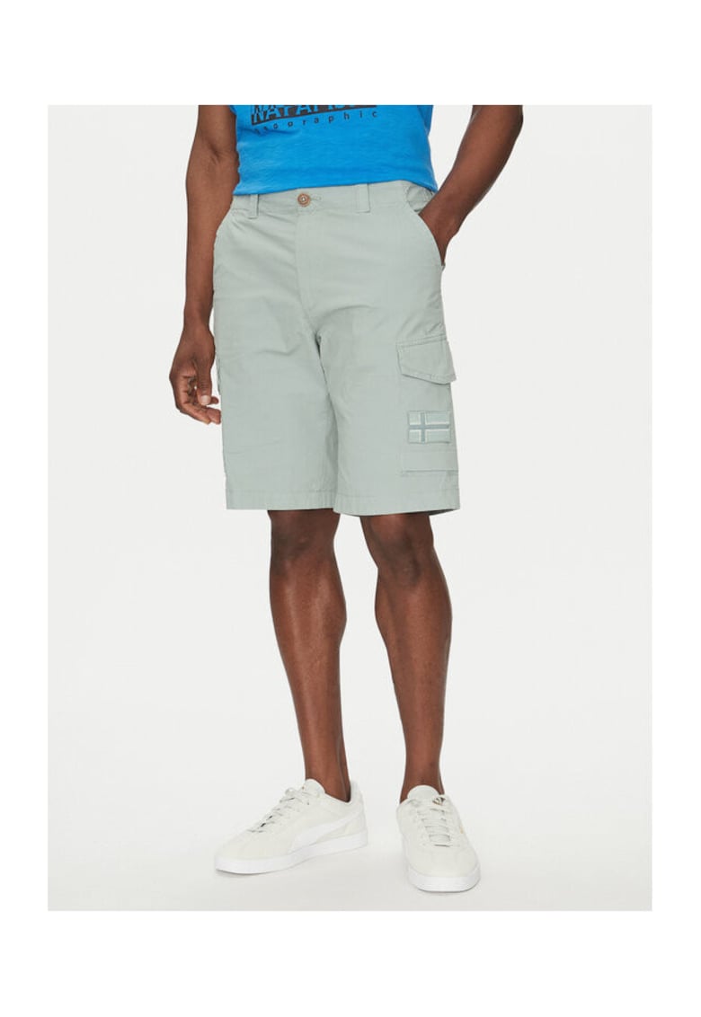 Pantaloni scurti barbati NP0A4HOSG1X1 - Bumbac - Verde - Verde