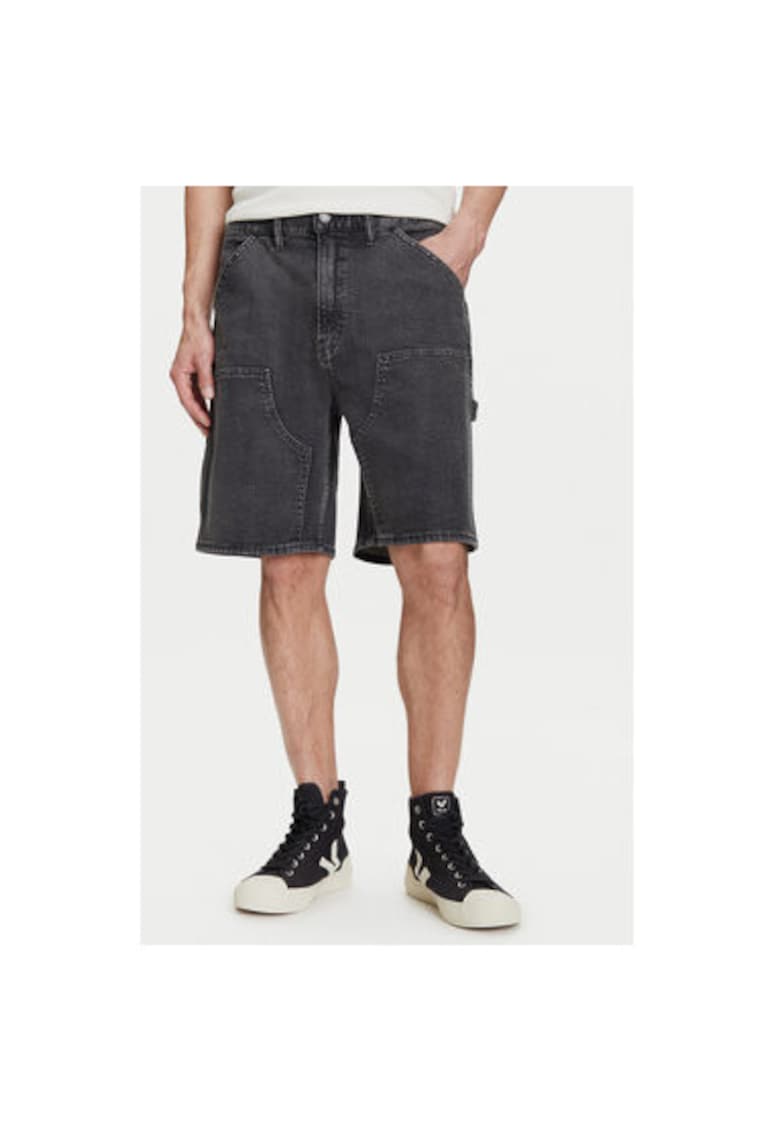 Pantaloni scurti din denim barbati 767488-00 - Bumbac/Elastan - Negru - Negru