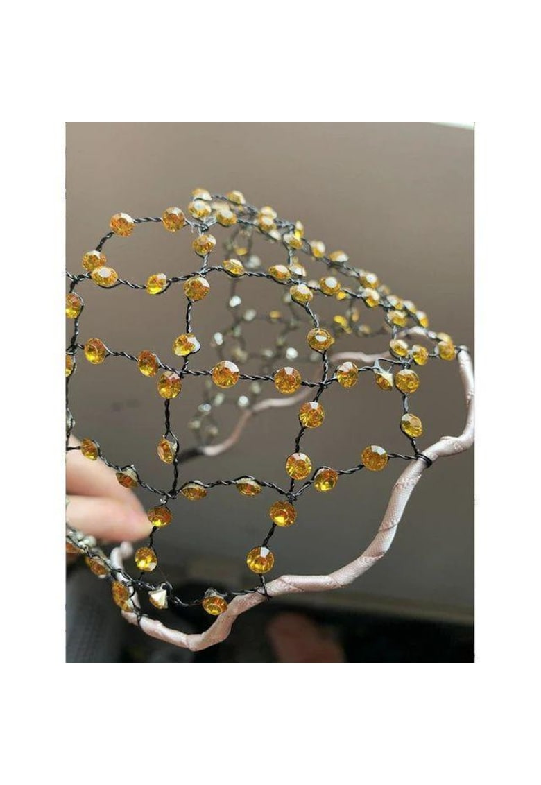 Accesoriu de cap - negru - cu plasa si pietre - Amatius C8 -