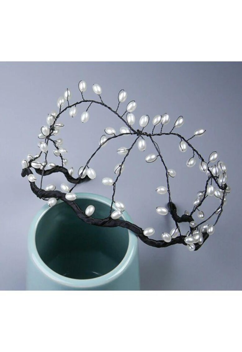 Accesoriu de cap - negru - cu plasa si perlute - Amase C8 -