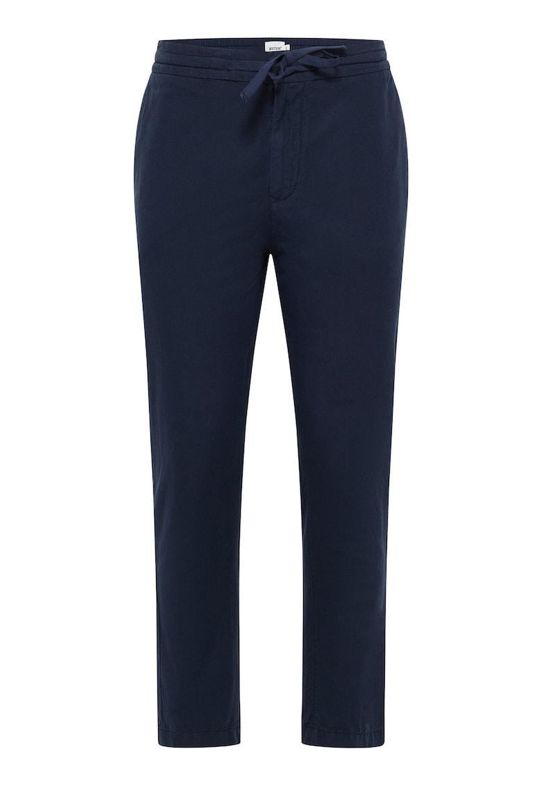 Pantaloni conici din amestec de in Milano - Bleumarin