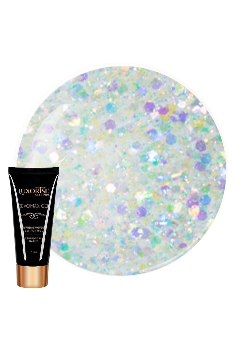 Polygel REVOMAX GEL Lime Glitter - 15ml