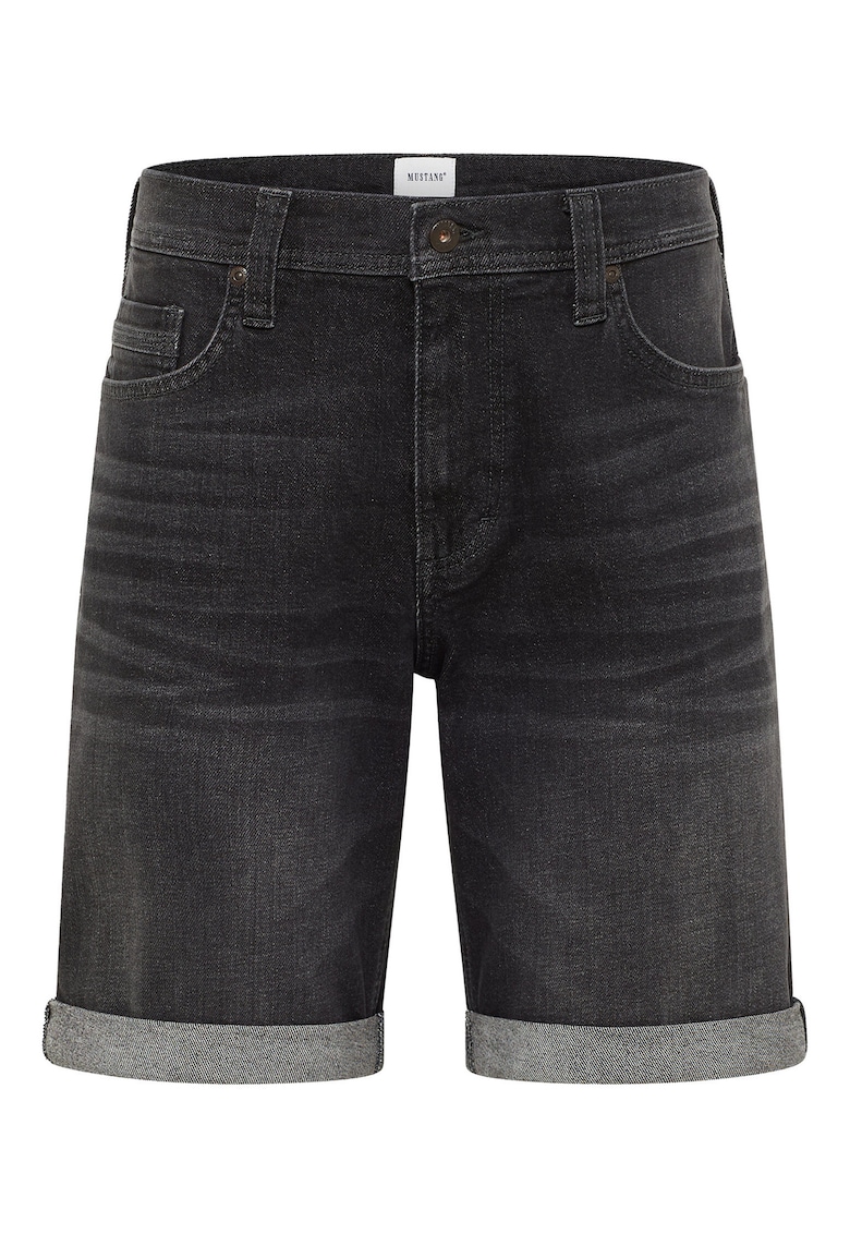 Pantaloni scurti din denim barbati 1016453 - Bumbac/Elastan - Negru - Negru