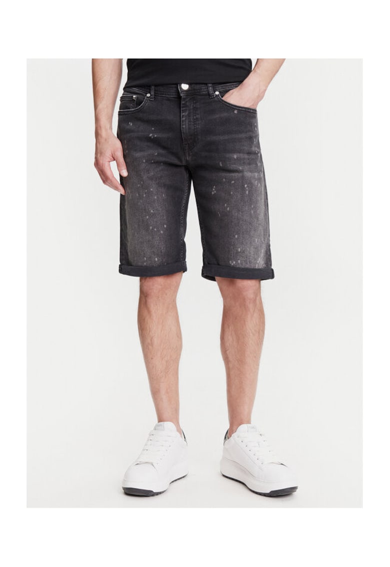 Pantaloni scurti din denim barbati 265820 552832 - Bumbac/Elastan - Negru - Negru