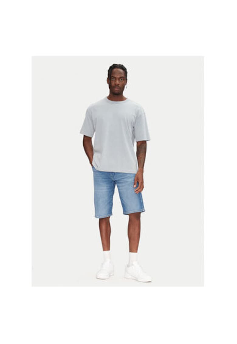 Pantaloni scurti din denim barbati 112362488 - Bumbac/Elastan - Albastru