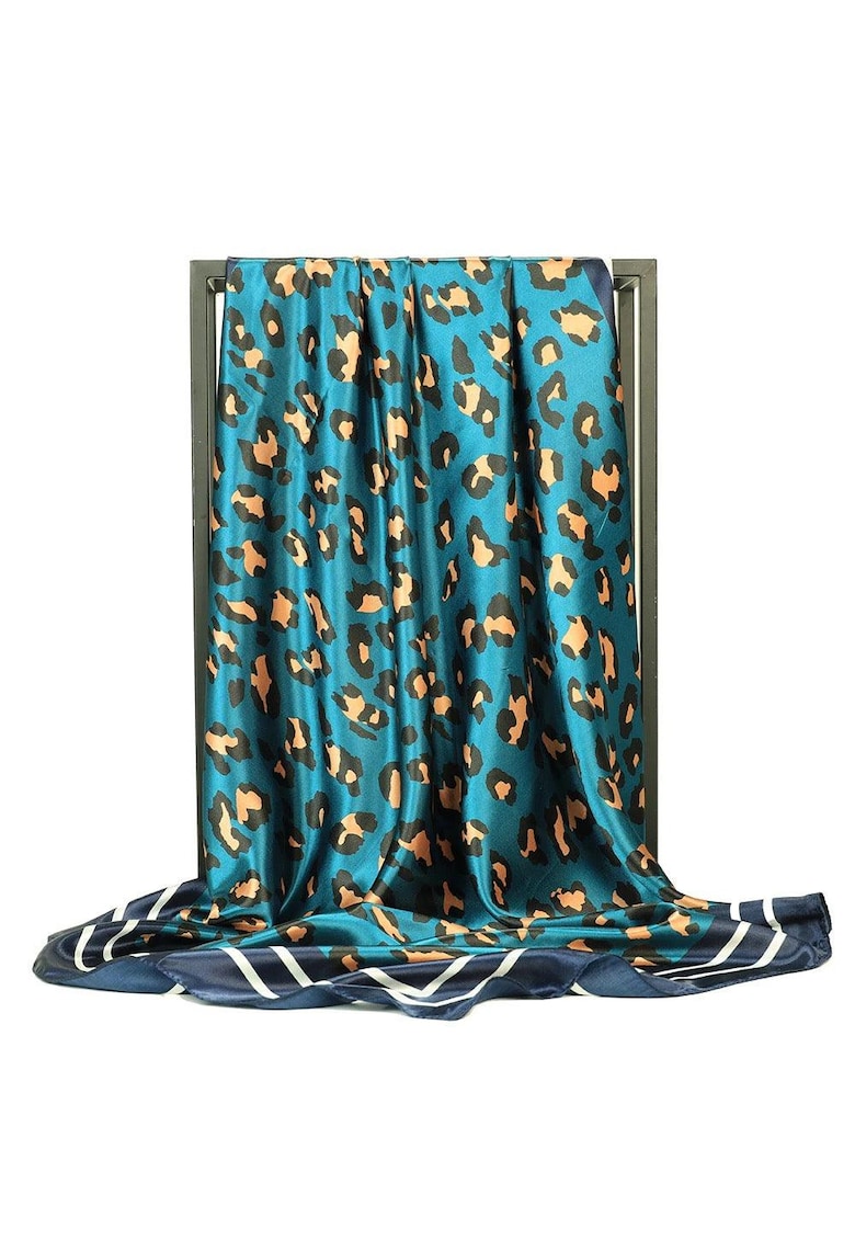 Esarfa verde - patrata - cu imprimeu - Fiola C1 -