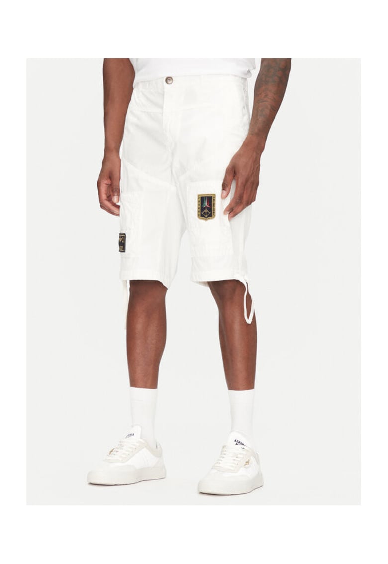 Pantaloni scurti barbati 251BE041CT1122 - Bumbac - Alb - Alb