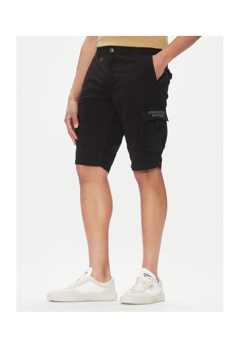 Pantaloni scurti barbati 251BE066CT1122 - Bumbac - Negru - Negru