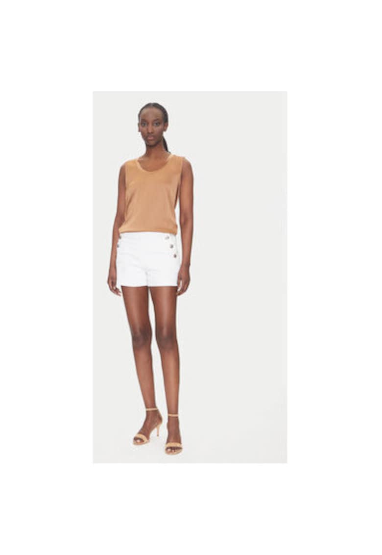 Pantaloni scurti din denim dama  241-SHIVAL1 - Bumbac/Poliester - Alb