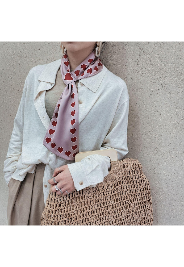 Esarfa roz - cu imprimeu - Anya C3 -