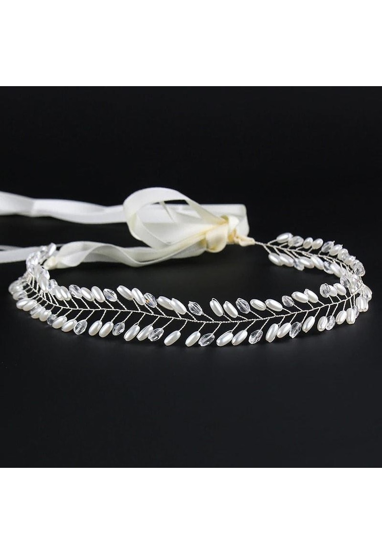 Accesoriu de par - argintiu - modelator - cu perle - Elissa C6 -