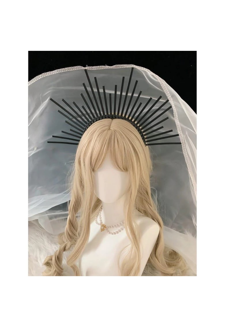 Tiara Halo - handmade - neagra - Elni C1 -