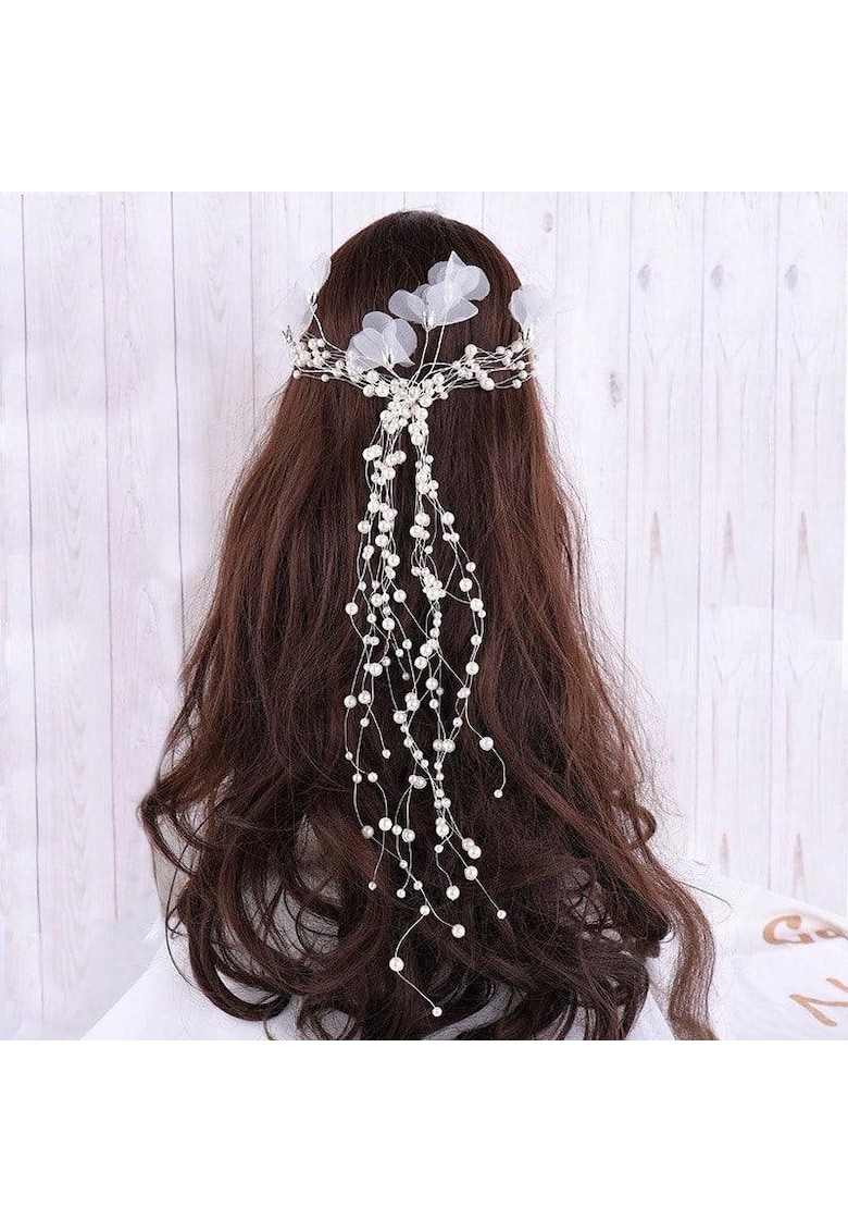 Accesoriu de par - argintiu - cu perle - Ancia C21 -