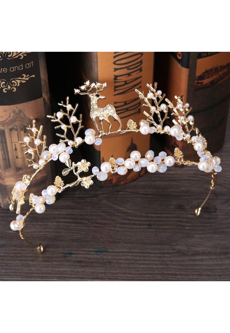 Coronita aurie - cu perle si pietre - Arenze C9 -