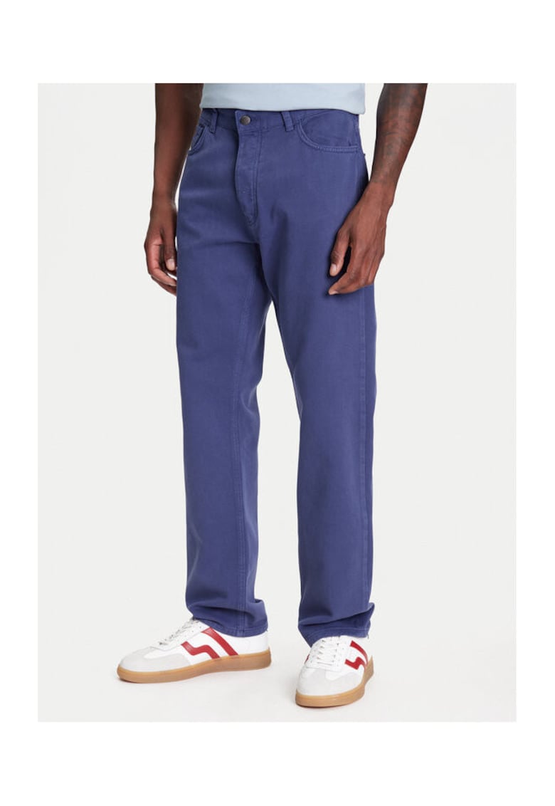 Pantaloni barbati 4RZVUE01W - Bumbac - Albastru - Albastru