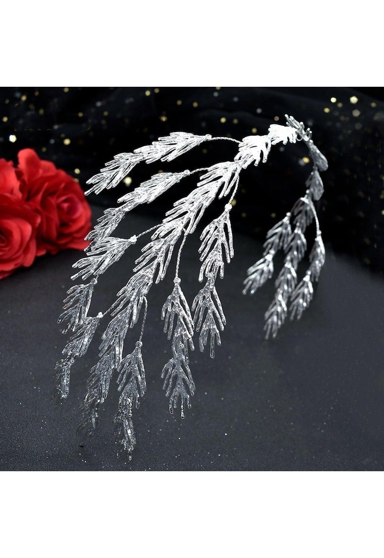 Accesoriu de par - argintiu - cu crengute - Brigita C7 -