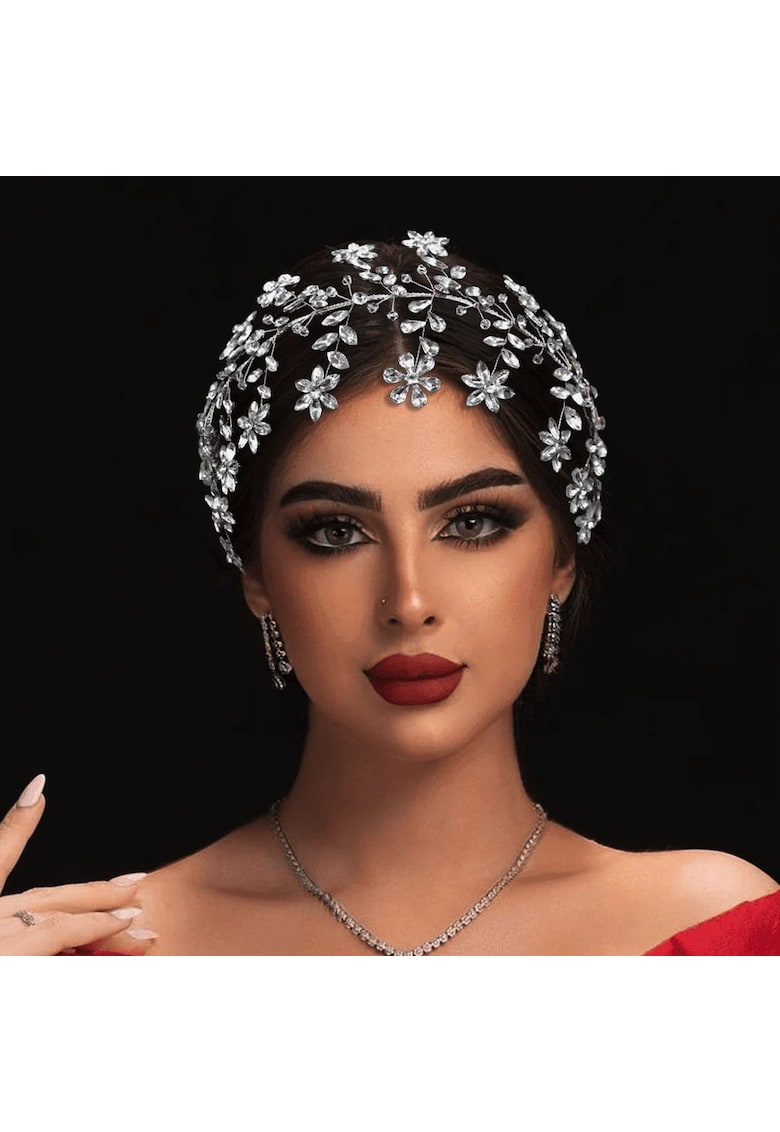 Accesoriu de par - argintiu - cu pietre - Birtha C6 -