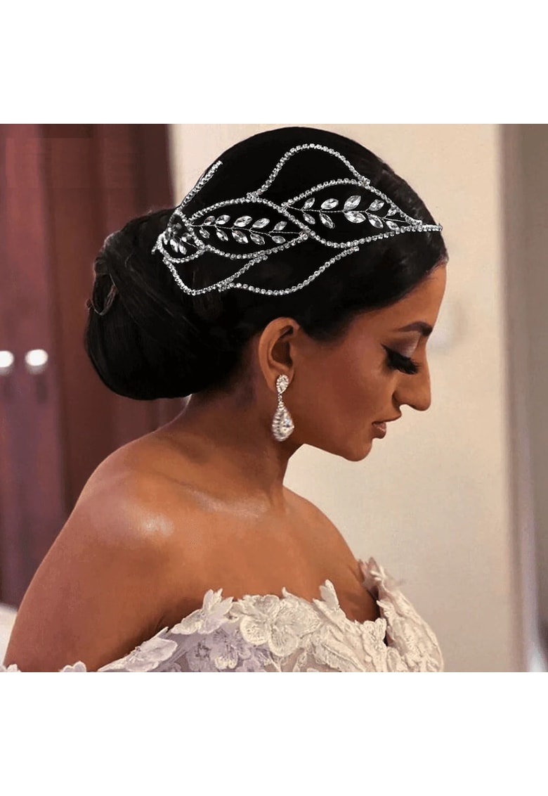 Accesoriu de par - argintiu - cu pietre - Briana C7 -