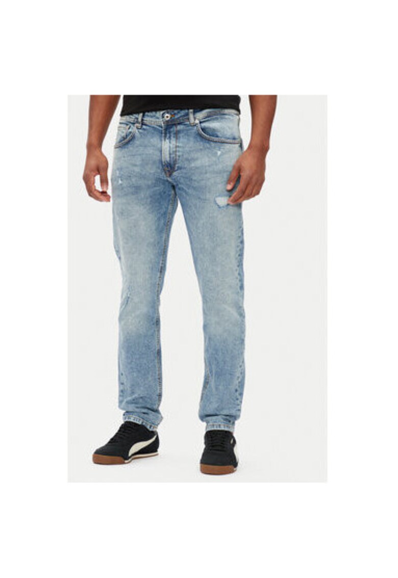 Pantaloni barbati PM207390RI7 - Bumbac/Elastan - Albastru - Albastru