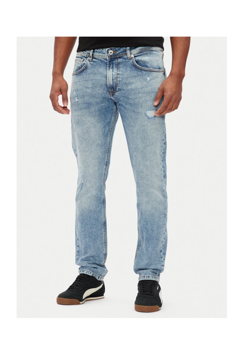 Pantaloni barbati PM207390RI7 - Bumbac/Elastan - Albastru - Albastru