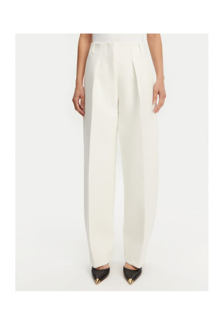 Pantaloni dama 24E241PA0791718 - Poliester/Viscoza - Alb - Alb