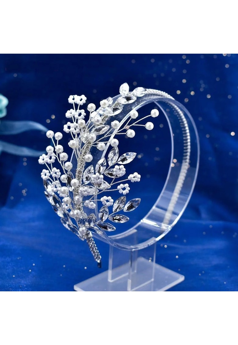 Accesoriu de par - argintiu - cu perle si pietre - Barbi C2