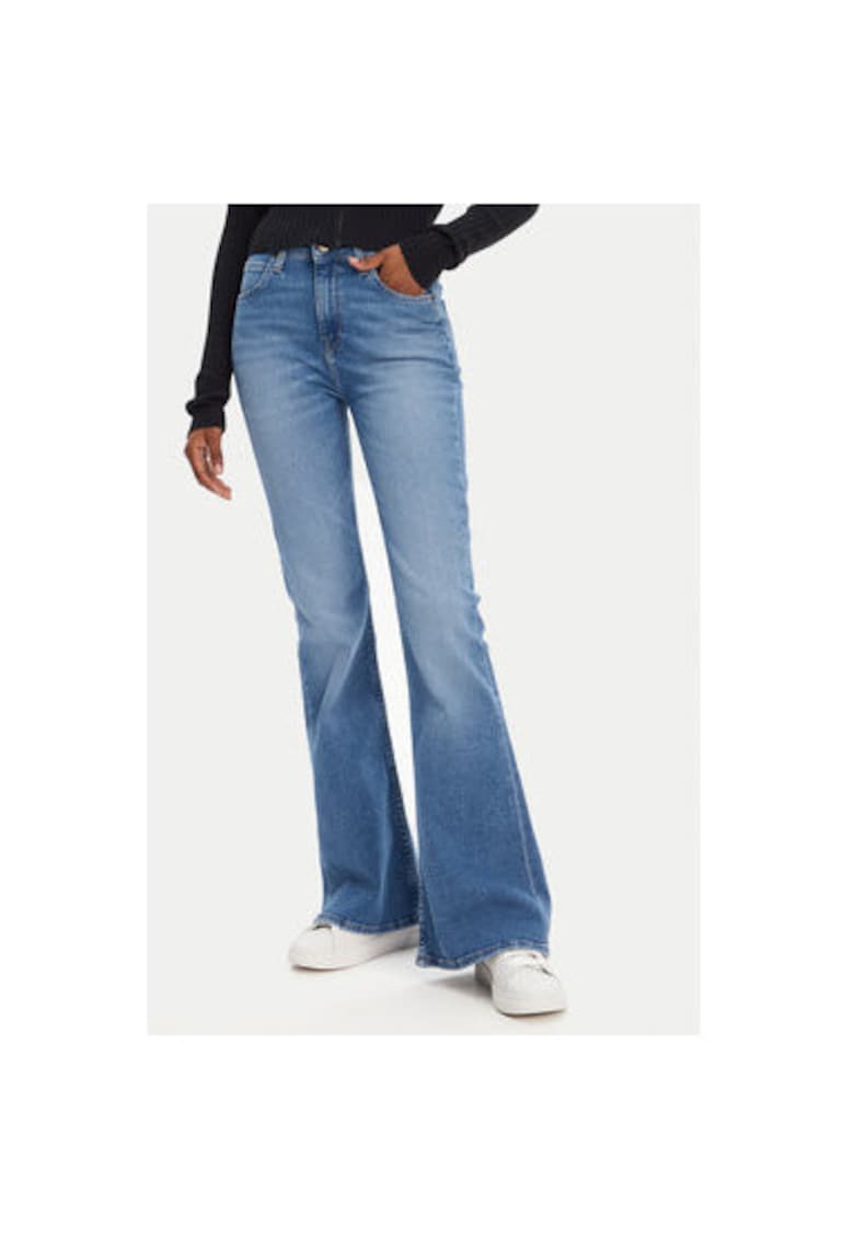 Pantaloni dama L32YROEU - Bumbac/Poliester - Albastru