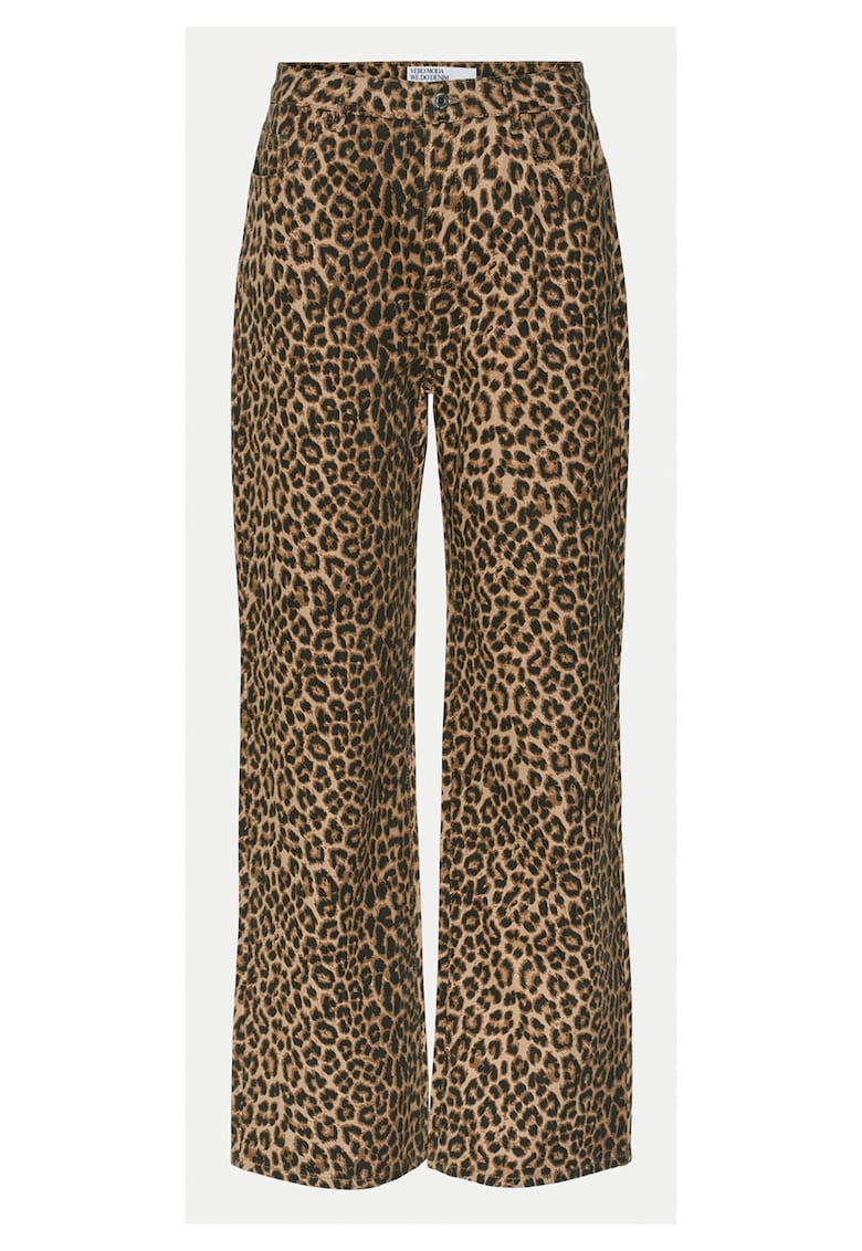 Pantaloni dama 10330128 - Bumbac - Maro - Maro