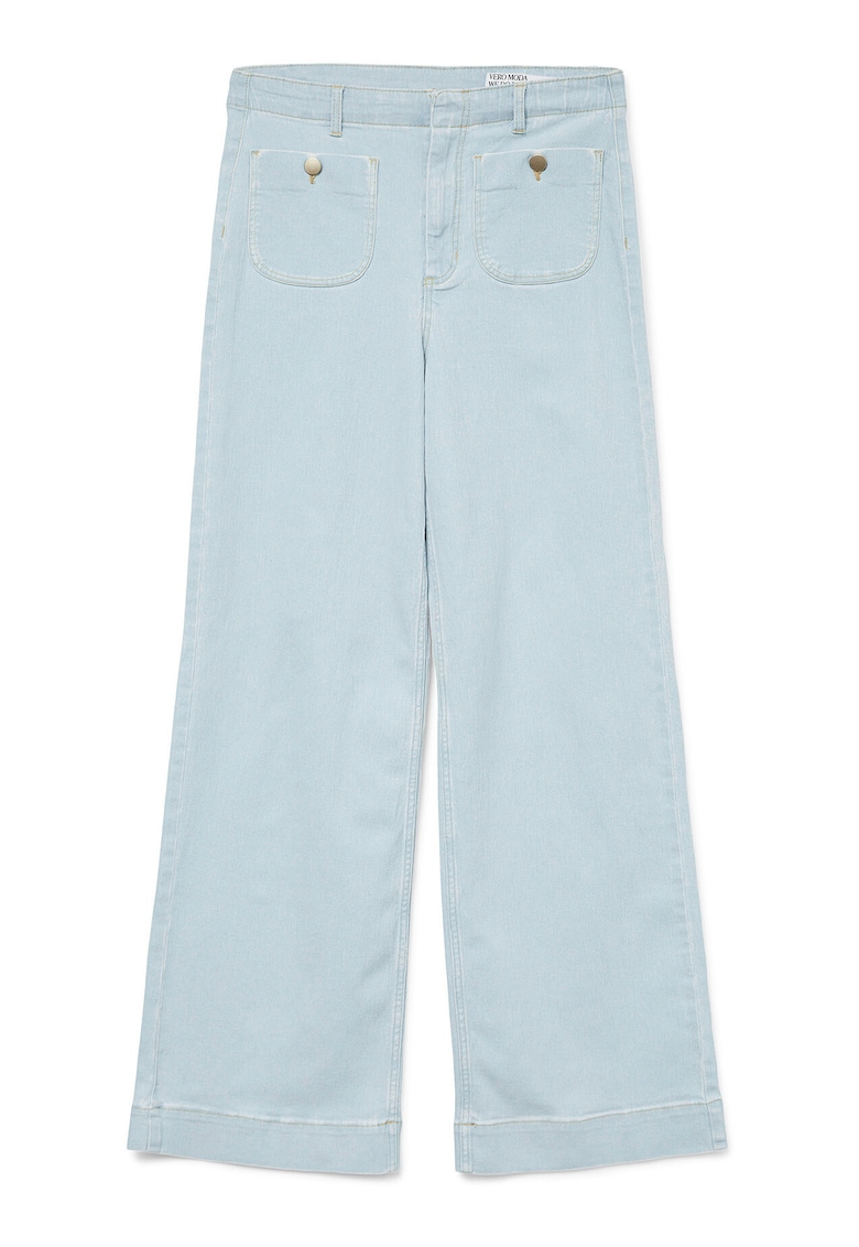 Pantaloni dama 10328192 - Bumbac/Poliester - Albastru - Albastru