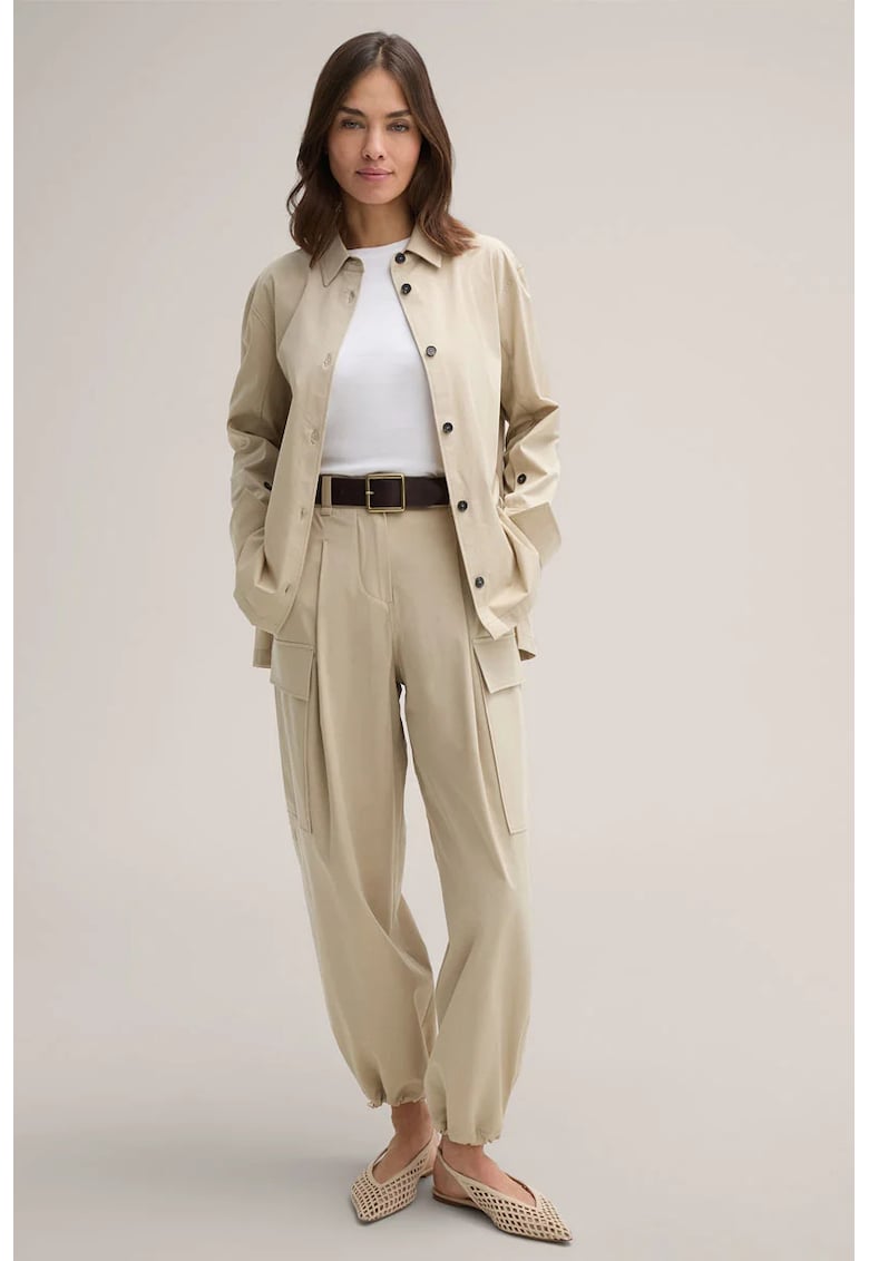 -Pantaloni cargo cu elastic în talie și la gleznă