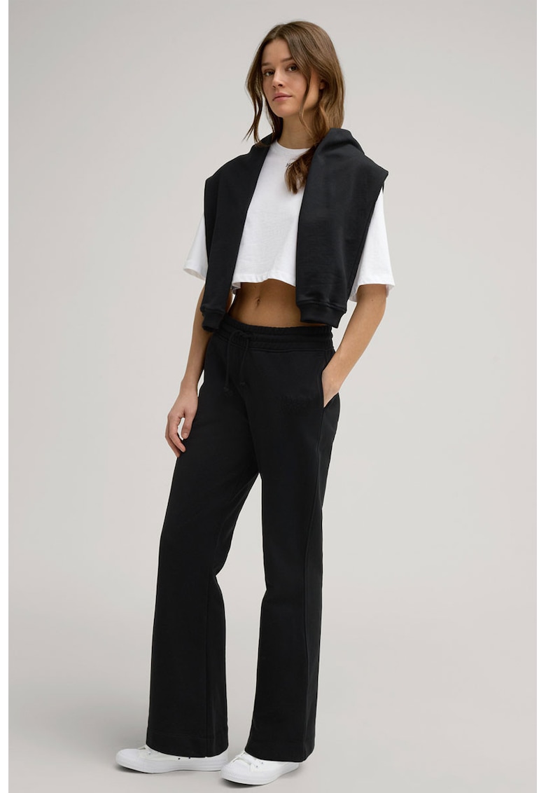 -Pantaloni evazați cu elastic în talie