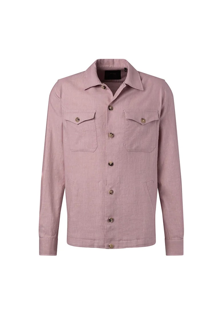 Cămașă regular fit cu mânecă lungă și buzunare frontale - Roz