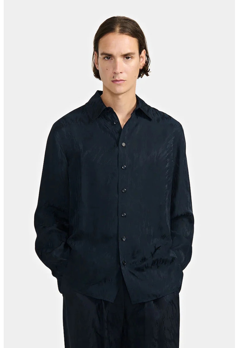 Camasa regular fit cu manseta dubla - Bleumarin -