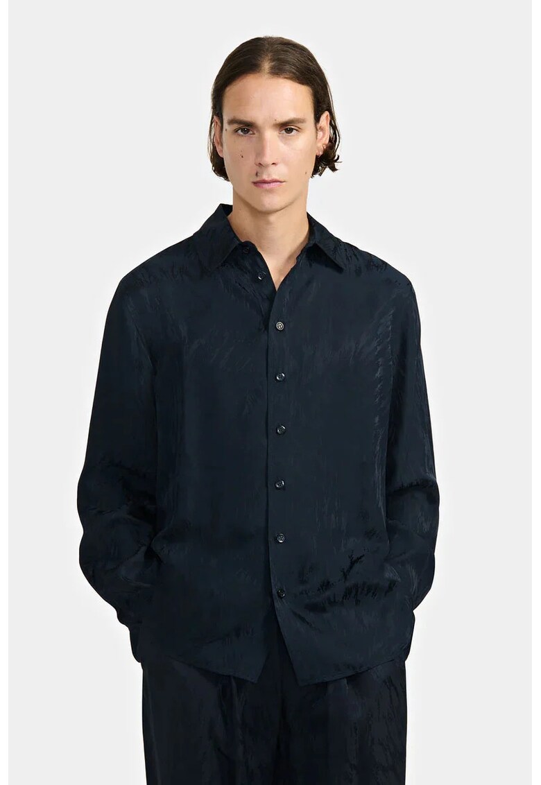 Camasa regular fit cu manseta dubla - Bleumarin -