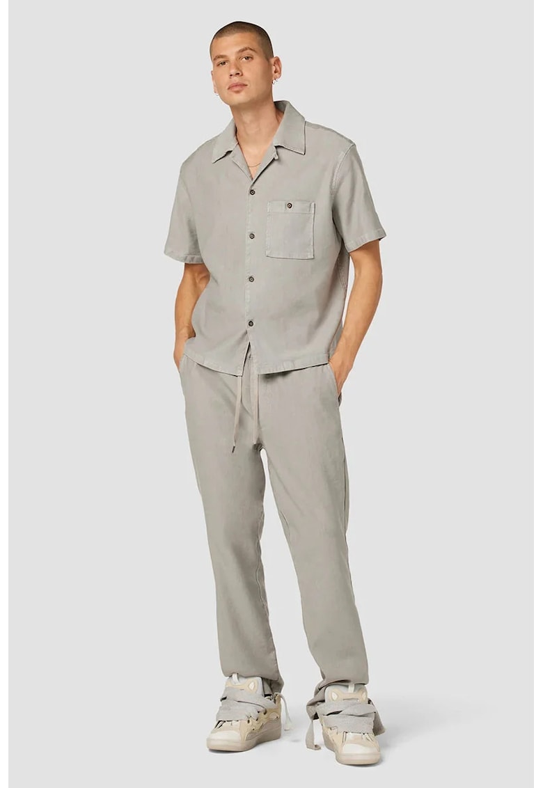 -Pantaloni slim-drepți din in moale - cu bandă elastică -Pantaloni slim-drepți din in moale - cu bandă elastică