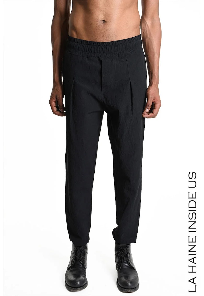 -Pantaloni cu turul lăsat și elastic în talie -Pantaloni cu turul lăsat și elastic în talie