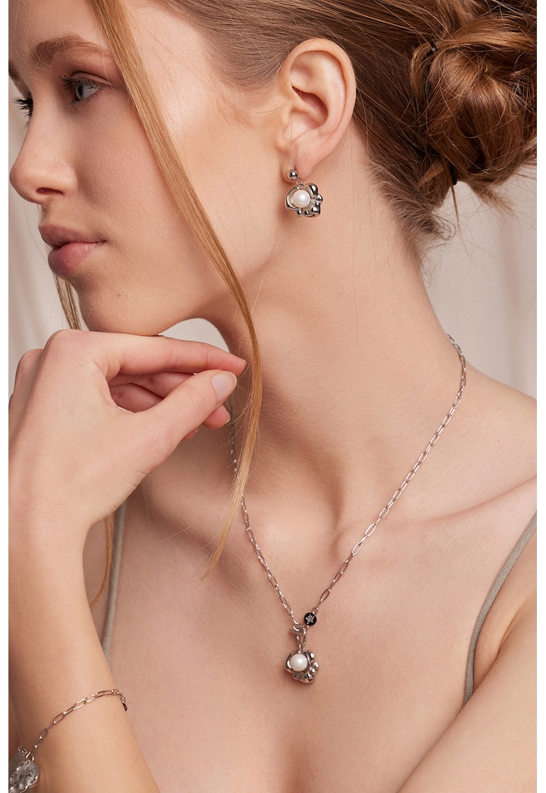 Cercei din otel inoxidabil cu perla sintetica Oceira