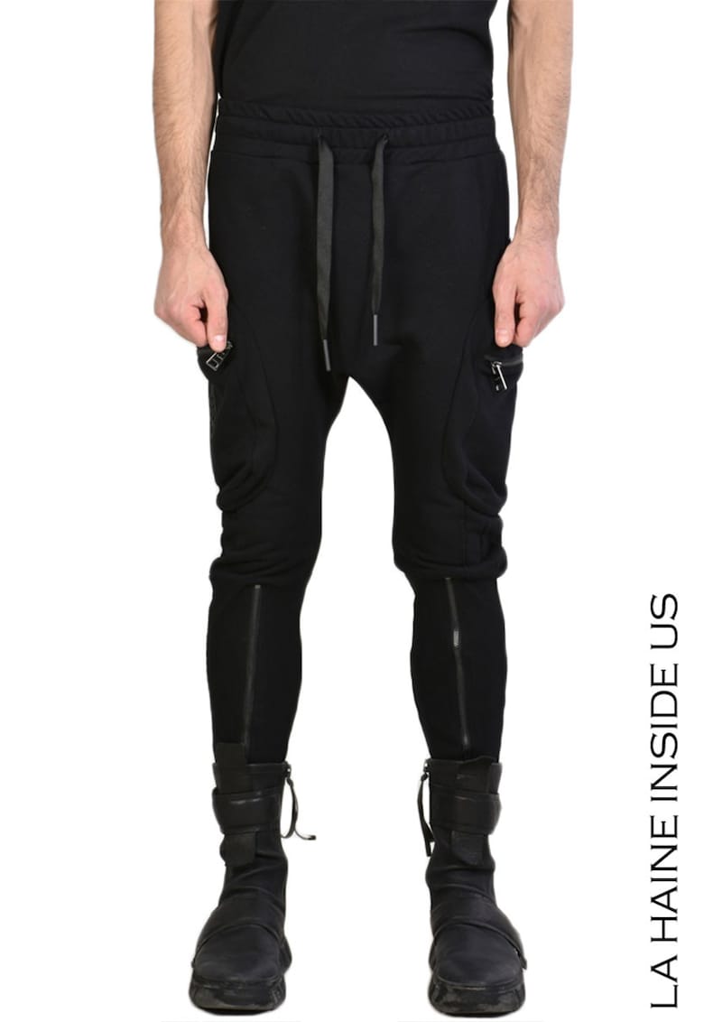 Pantaloni skinny casual - cu buzunare mari aplicate pe lateral