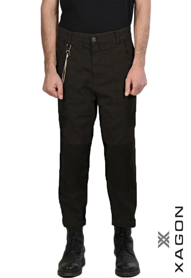 Pantalon mulati confortabili cu insertii din catifea