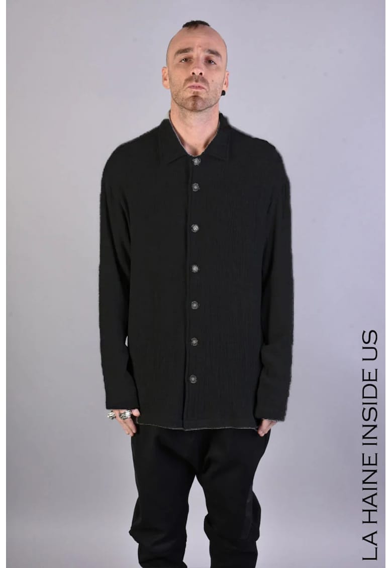 Cămașă largă cu guler și aspect texturat