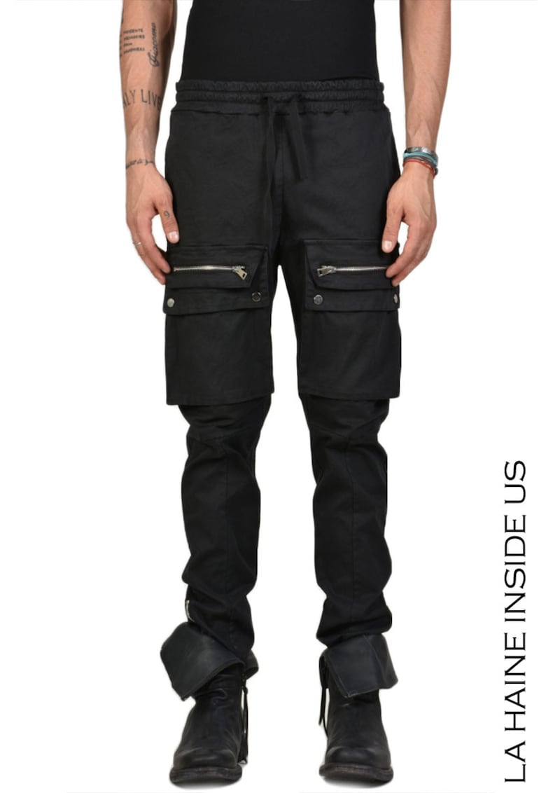 -Pantaloni slim cu buzunare supradimensionați aplicate