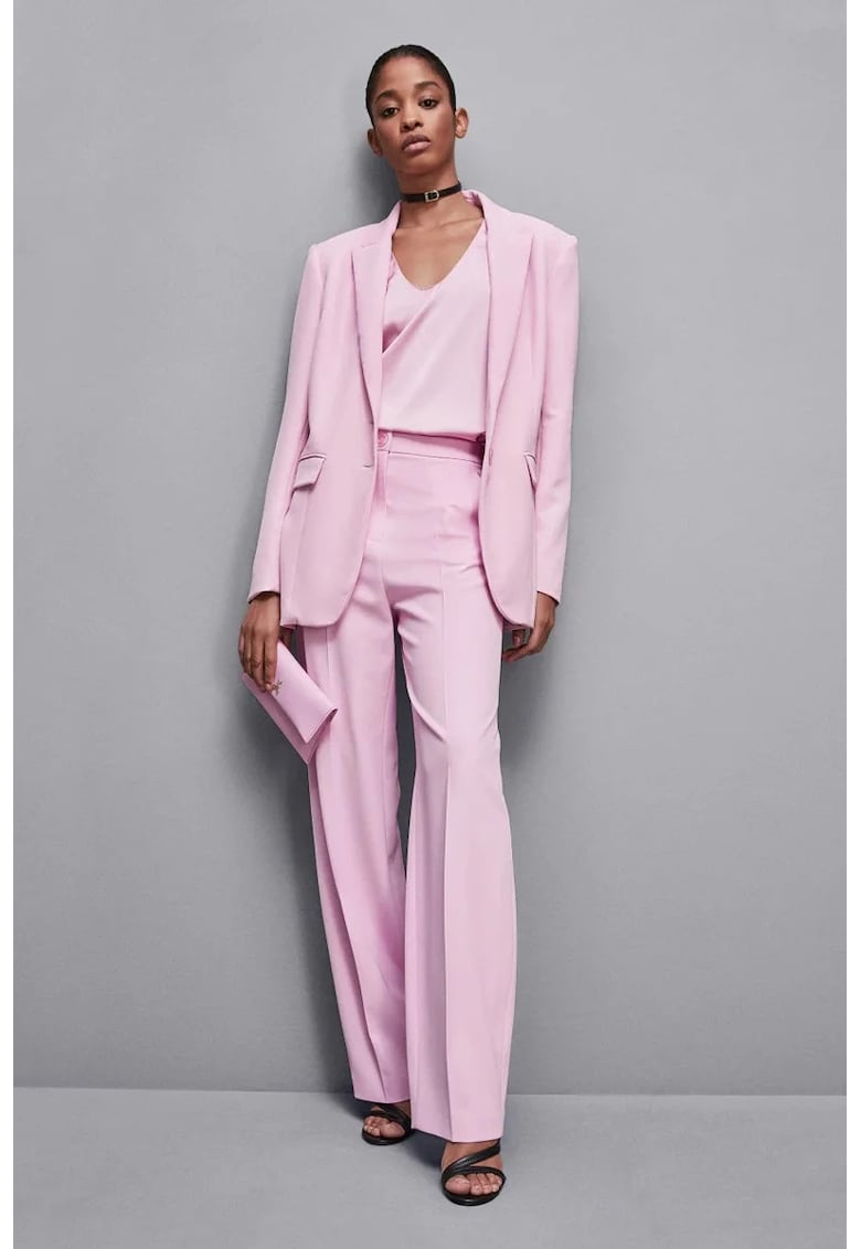 -Pantaloni drepti - largi - cu talie inalta