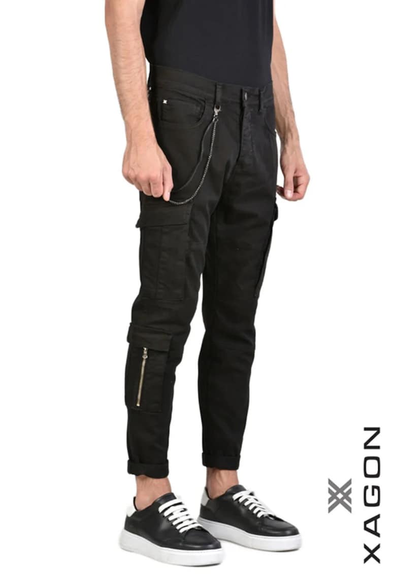 -Pantaloni skinny - mulați cu nasturi laterali