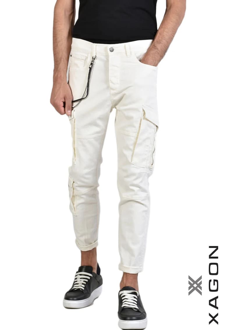 -Pantalon skinny mulați - fermoar lateral și buzunare