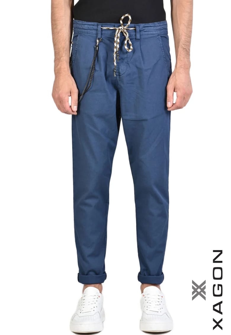 -Pantaloni coulisse regular fit - Albastru inchis