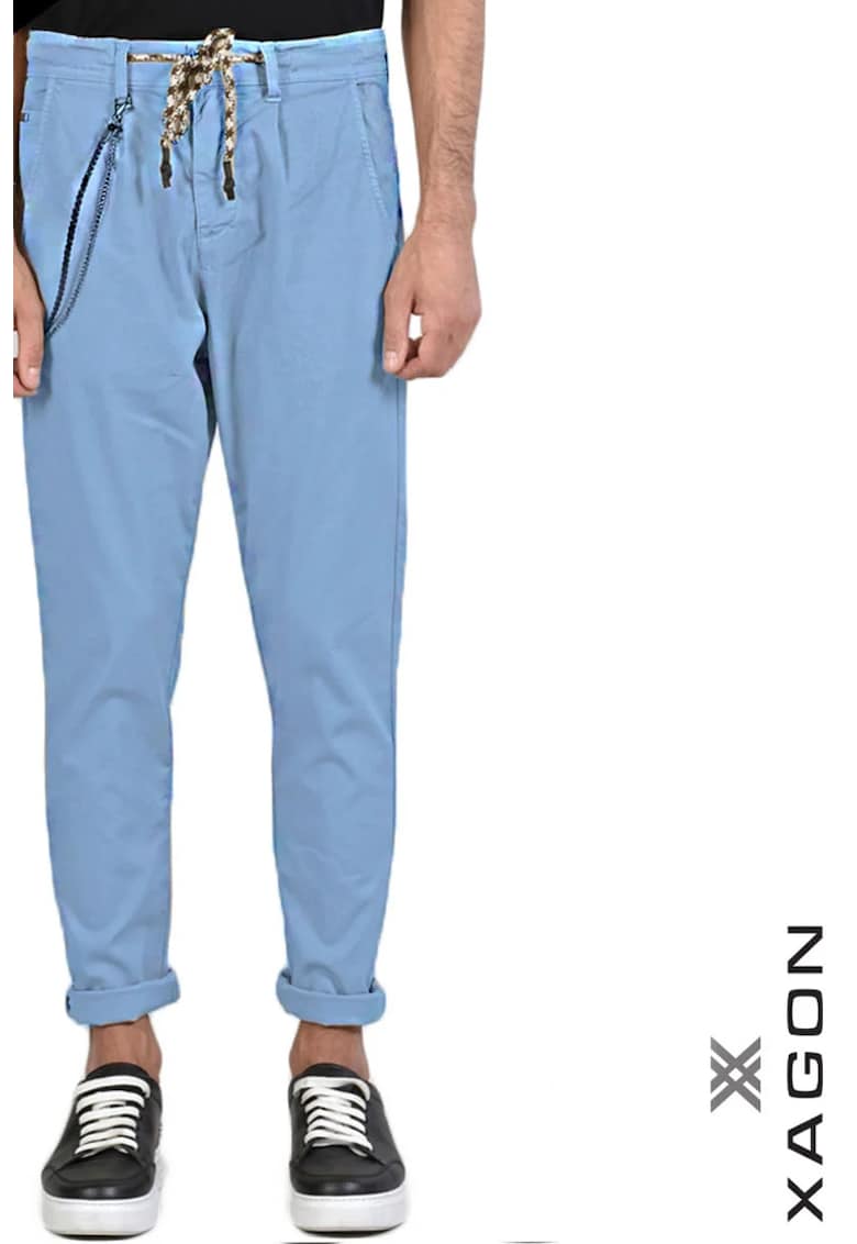-Pantaloni coulisse regular fit - Albastru