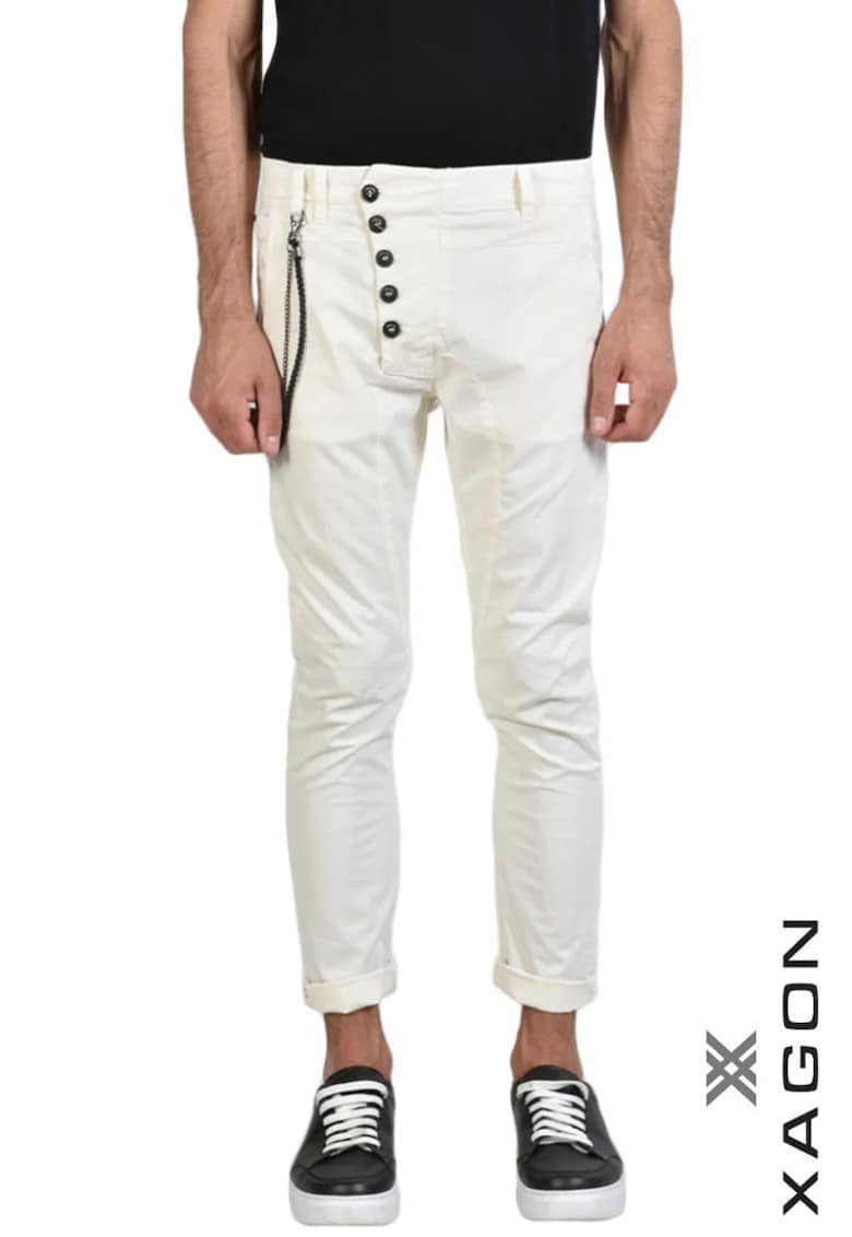 -Pantaloni skinny - mulați cu nasturi laterali