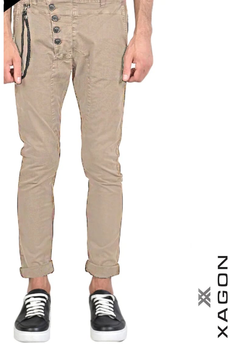 -Pantaloni skinny - mulați cu nasturi laterali