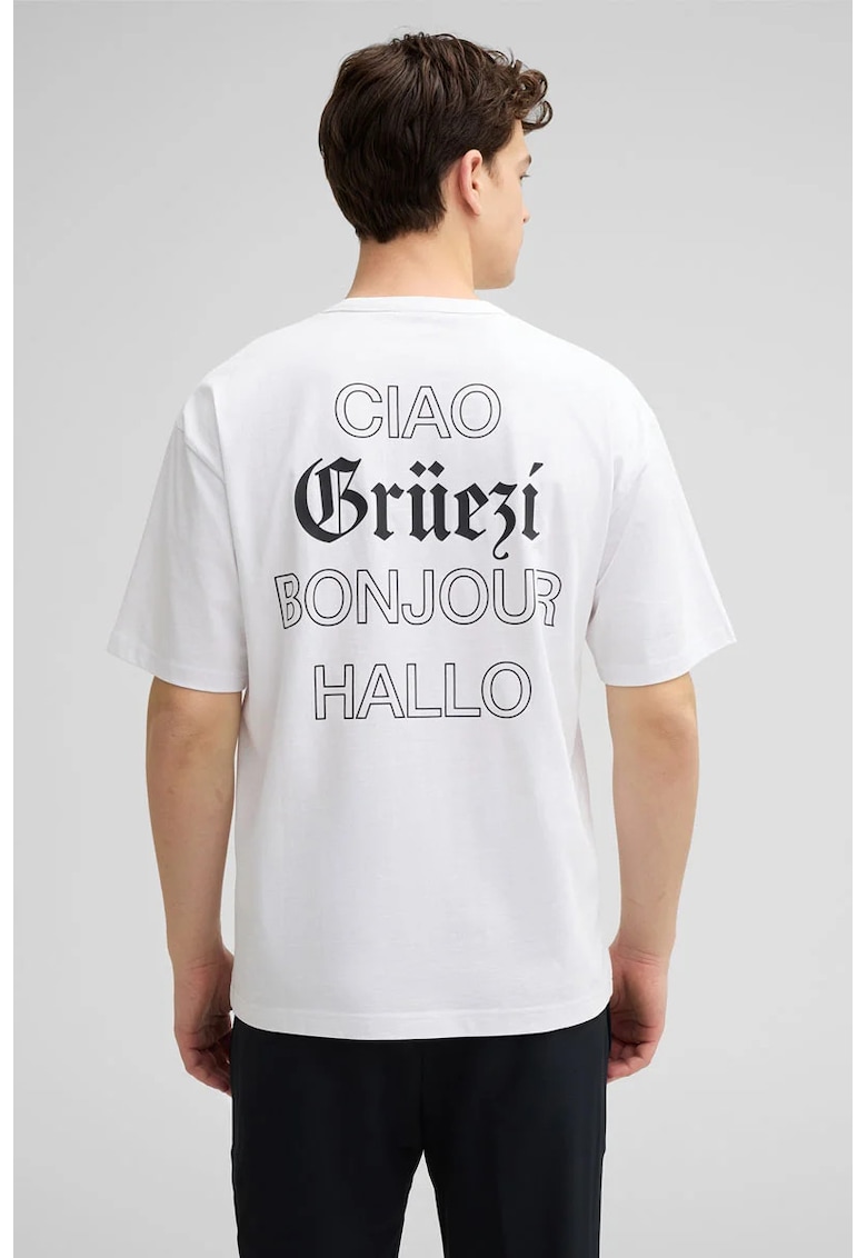 Tricou regular fit cu print logo frontal